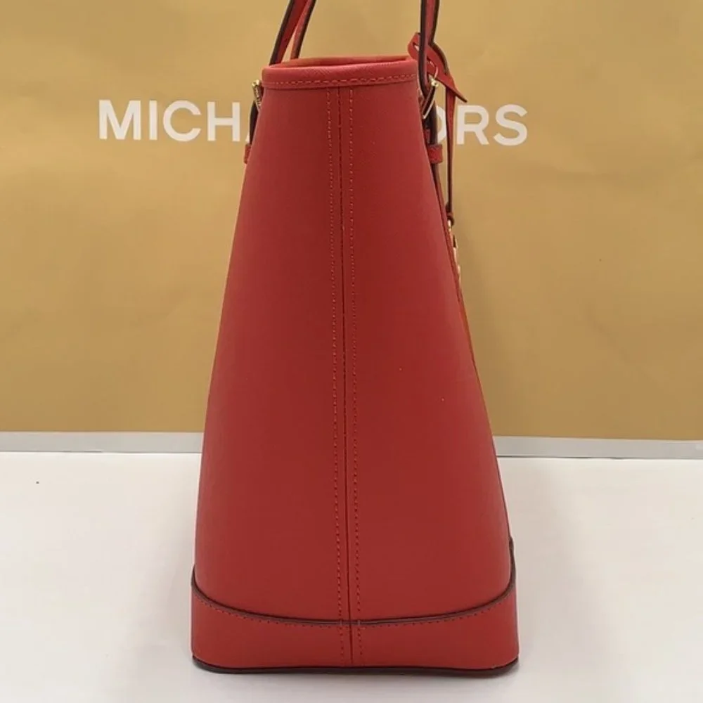 MICHAEL KORS JET SET TRAVEL LARGE TOP ZIP SHOULDER TOTE FLAME - Picture 11 of 16